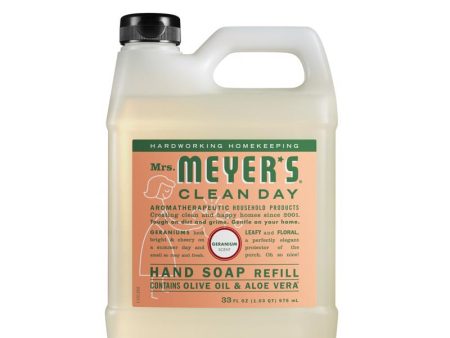 Mrs. Meyer s Clean Day Organic Geranium Scent Hand Soap Refill 33 oz For Cheap