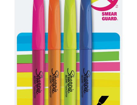 Sharpie Accent Neon Color Assorted Narrow Chisel Tip Highlighter 4 pk Online Hot Sale