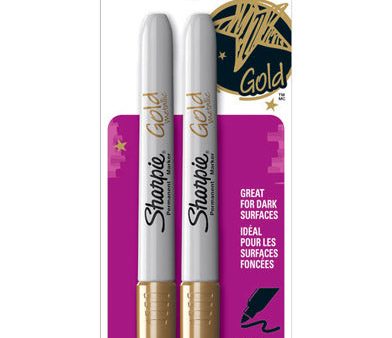 Sharpie Metallic Gold Fine Tip Permanent Marker 2 pk For Sale