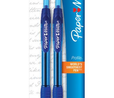 Paper Mate Profile Blue Retractable Ball Point Pen 2 pk Online