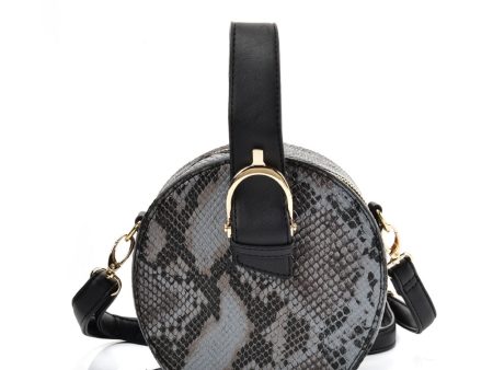 VK2120 BLACK - Snakeskin Pattern Small Tote Bag For Discount