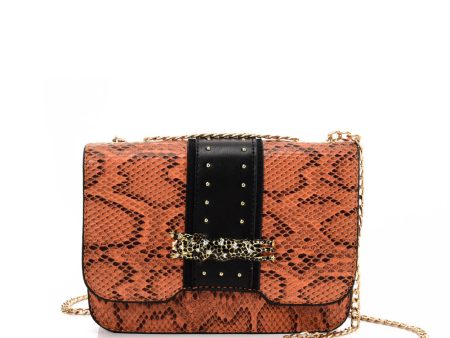 VK2118 ORANGE - Snakeskin Chain Bag For Women Fashion