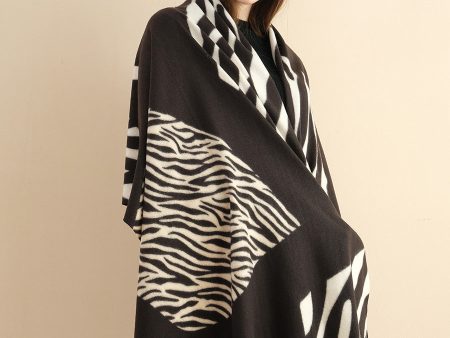 Hot * SF1337-BLK 2020 Latest Style Scarf With Zebra-Print Cashmere For Discount