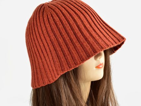 HW003-BRIKRED -   Ladies autumn winter knitted bucket hat Supply