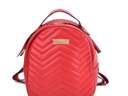 VK5535 RED - Solid Color Backpack With Hardware Decoration Online Sale