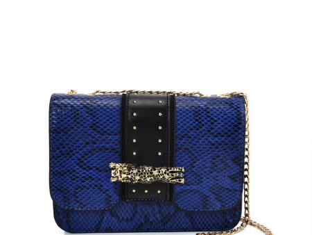 VK2118 BLUE - Snakeskin Chain Bag For Women For Sale