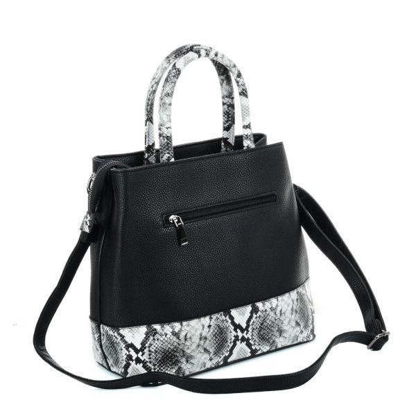 VK5605 BLACK - Simple Tote Bag With Chain And Lock Decoration For Sale