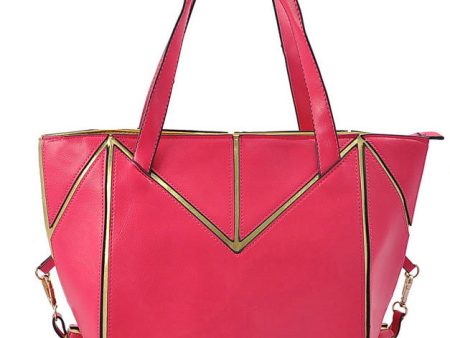 VK1398 Fushia - New Look Designer Folding Tote Bag on Sale