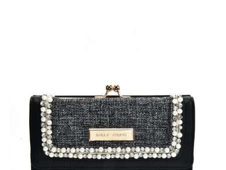 SY5057 BLACK - Luxury Wallet With Pearl Mosaic Online