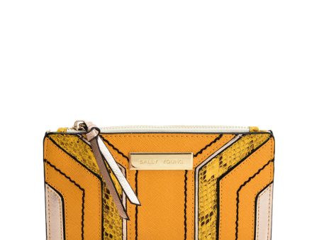 SY5058 YELLOW - Snake Skin Pattern Wallet With Color Collision Design For Cheap