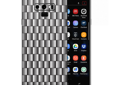 White Grey Carbon Fiber Look Samsung Galaxy Note 9 Skin For Discount