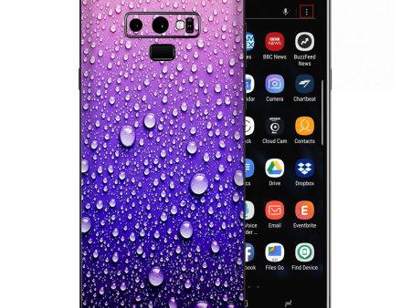 Waterdrops On Purple Samsung Galaxy Note 9 Skin on Sale