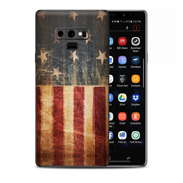 Vintage American Flag Distressed Red White Blue Samsung Galaxy Note 9 Skin Fashion