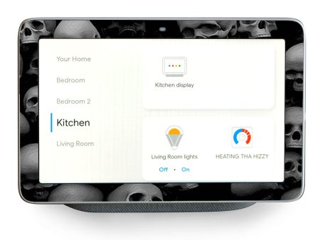 Black And White Skulls Google Home Hub Skin Discount