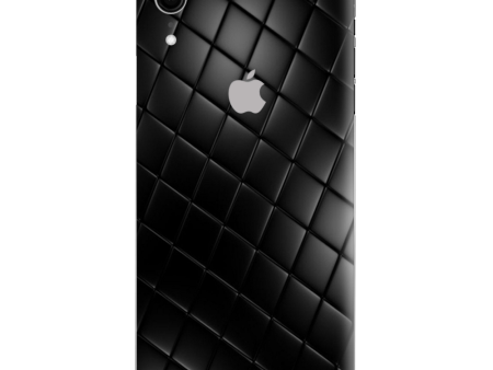 Black Leather Chesterfield Apple iPhone XR Skin Online Sale