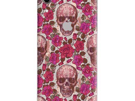 Pink Roses With Skulls Distressed Apple iPhone XR Skin Online