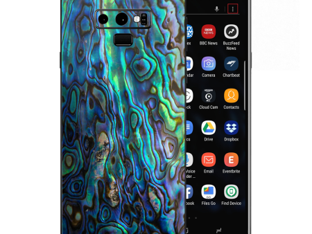 Abalone Shell Green Swirl Blue Gold Samsung Galaxy Note 9 Skin For Discount