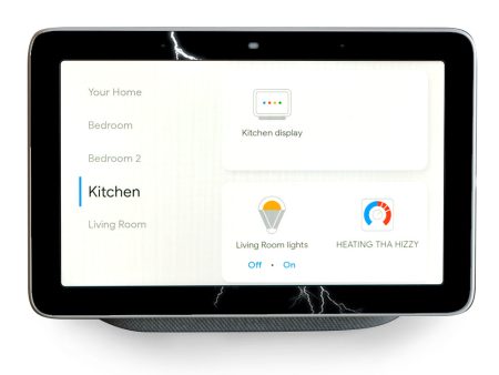 White Lighting Black Background Google Home Hub Skin Cheap