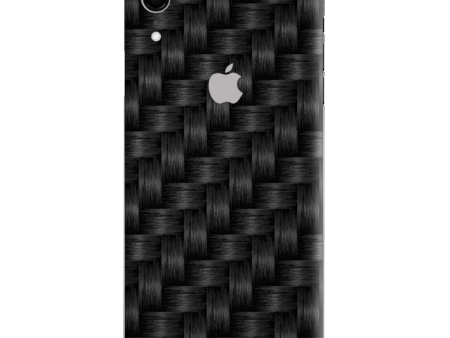 Black Grey Carbon Fiber Weave Apple iPhone XR Skin Online now