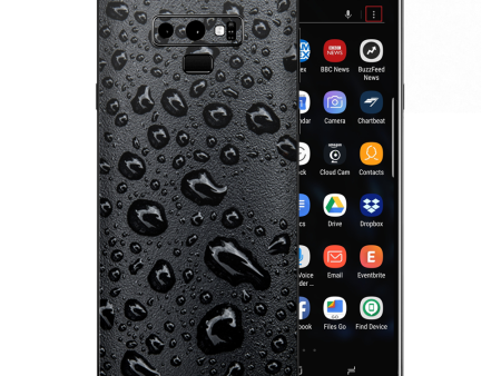 Rain Drops On Black Metal Samsung Galaxy Note 9 Skin Online Hot Sale