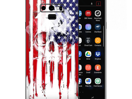 U.S.A. Flag Skull Drip Samsung Galaxy Note 9 Skin For Cheap