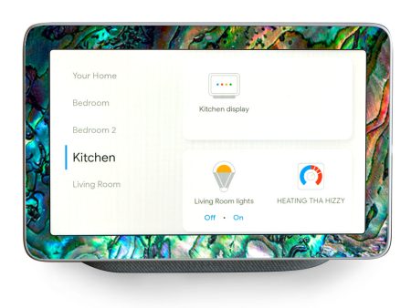 Abalone Shell Swirl Neon Green Opalescent Google Home Hub Skin For Sale