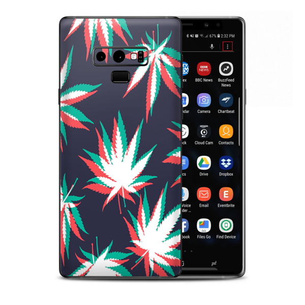 3D Holographic Week Pot Leaf Samsung Galaxy Note 9 Skin Fashion