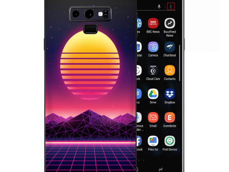 80S Techno Sunset Samsung Galaxy Note 9 Skin Sale