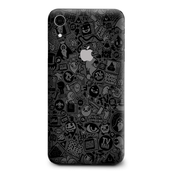 Black Sticker Slap Design Apple iPhone XR Skin Discount