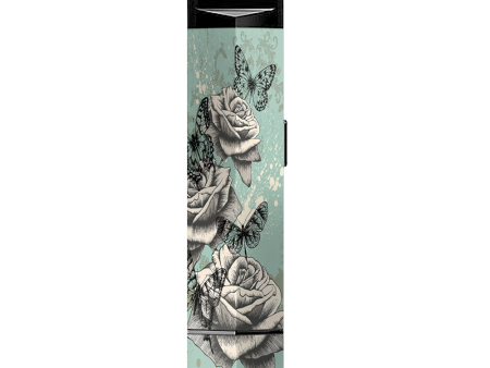 Butterflies Roses Teal Distressed Vintage Suorin Edge Pod System Skin For Discount