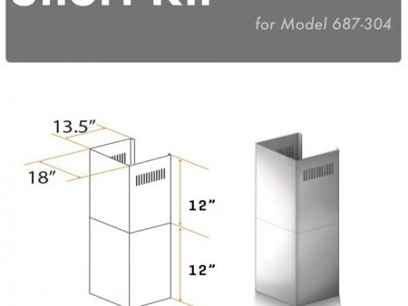 ZLINE 2-12 in. Short Chimney Pieces for 8 ft. Ceilings (SK-687-304) on Sale