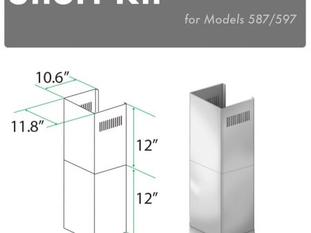 ZLINE 2-12 in. Short Chimney Pieces for 7.7 ft. to 8 ft. Ceilings (SK-587 597) Fashion