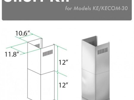 ZLINE 2-12 in. Short Chimney Pieces for 7 ft. to 8 ft. Ceilings (SK-KE KECOM-30) Cheap