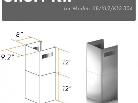 ZLINE 2-12 in. Short Chimney Pieces for 7.4 ft. to 8 ft. Ceilings (SK-KB KL2 KL3-304) For Discount