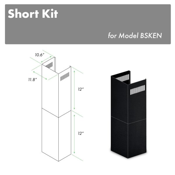 ZLINE 2-12 in. Short Chimney Pieces for 7 ft. to 8 ft. Ceilings in Black Stainless (SK-BSKBN) Sale