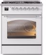 Nostalgie II 30 Inch Dual Fuel Liquid Propane Freestanding Range in White with Chrome Trim Discount